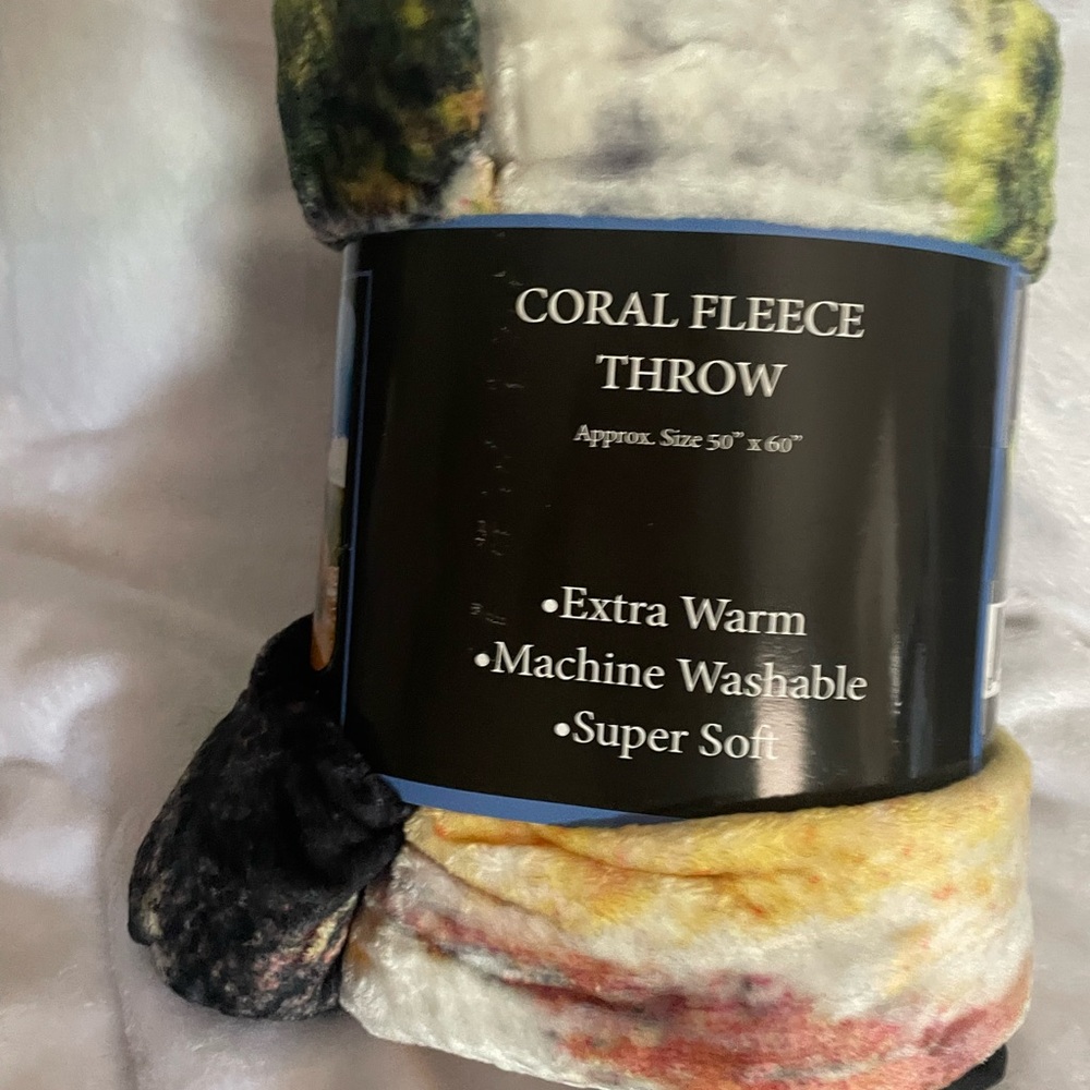 Coral Fleece Throw Blanket - Multicolor